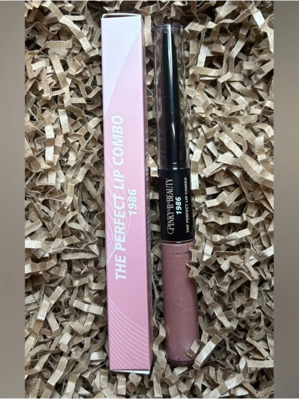 PINKY B BEAUTY The Perfect Lip Combo - 1986 (nude) Lip liner & Lip gloss Duo NEW
